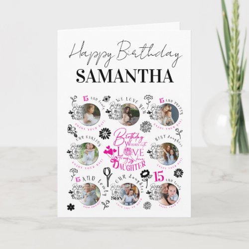 Daughter Birthday Photo Collage Typography 