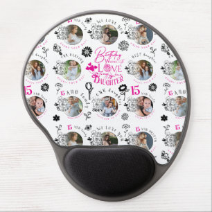 Daughter Birthday Photo Collage Typography  Gel Mouse Pad