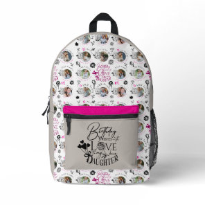 Daughter Birthday Photo Collage Typography  Printed Backpack