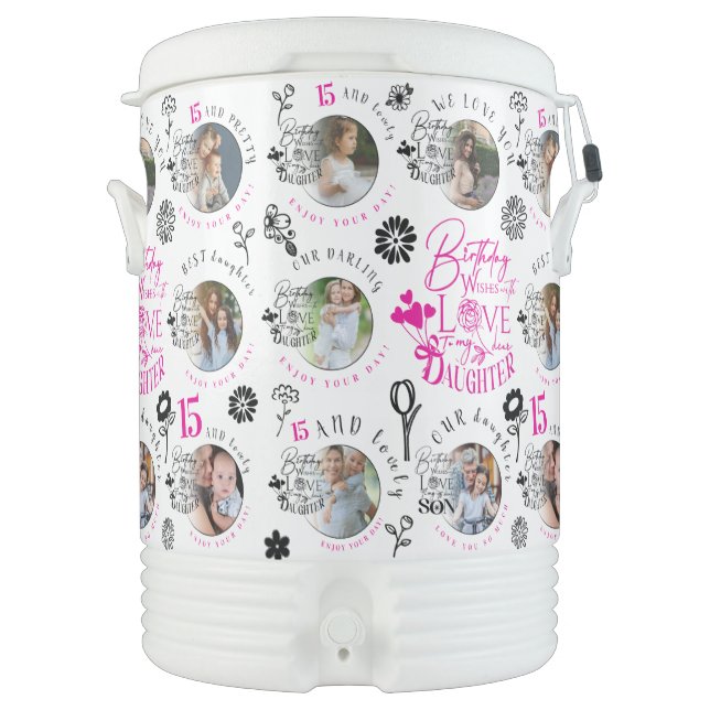 Daughter Birthday Photo Frame Beverage Cooler (Front)