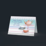 Daughter Birthday Teapot, Teacups Card<br><div class="desc">Tea cup party theme is popular in little ladies’ birthday parties especially to those who love to bake. This card decorated with lacy top,  a set of ceramic teapot and two teacups is perfect to send your warm wishes to your daughter on her birthday.</div>