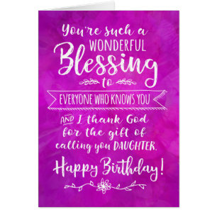 Daughter Birthday, You're a Wonderful Blessing Cards