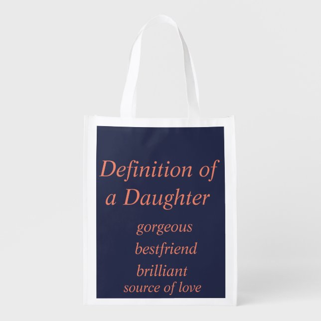 Daughter Black/White Grocery Bag (Front)