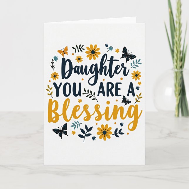 Daughter Blessing Floral Art Card (Front)