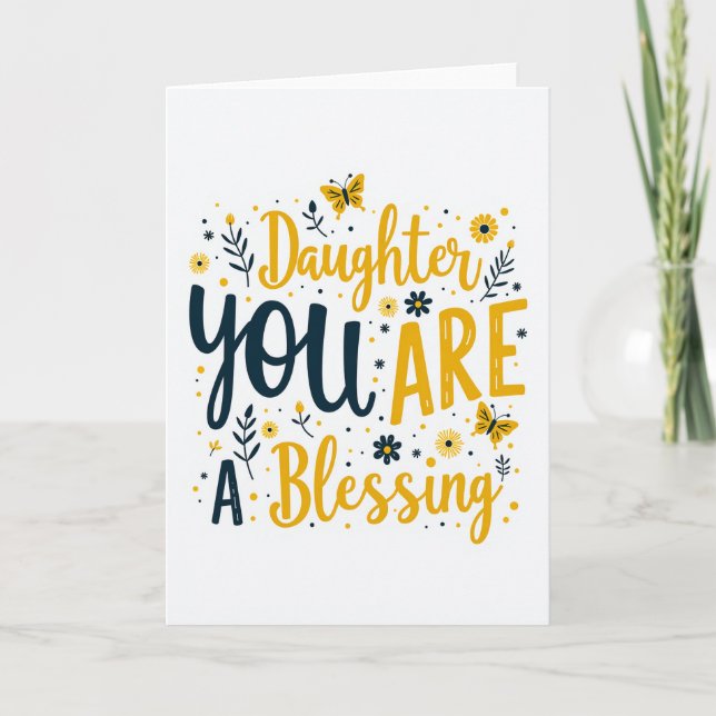 Daughter Blessing Watercolor Style Card (Front)