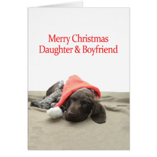 Daughter & Boyfriend  Glossy Grizzly Christmas Cards
