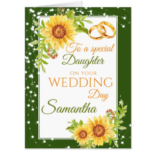 Daughter Bride Wedding Day Sunflower Jumbo Card