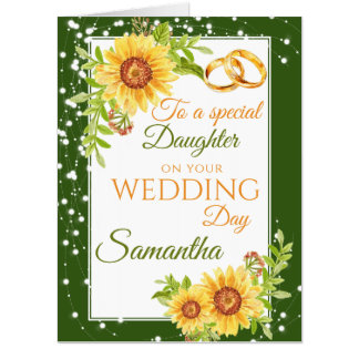 Daughter Bride Wedding Day Sunflower Jumbo Card
