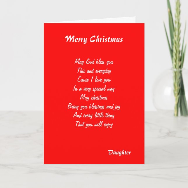 Daughter christmas greeting cards (Front)