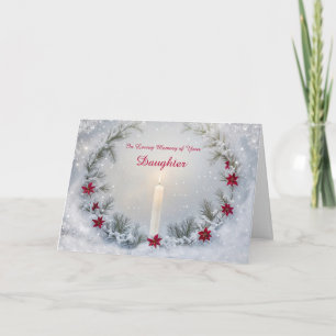 Daughter Christmas in Remembrance with Candle Card