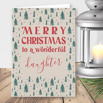 Daughter Christmas Trees Merry Christmas Natural Holiday Card by darlingandmay at Zazzle