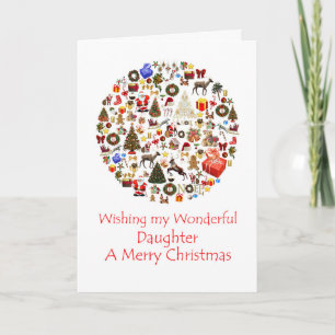 Daughter Circle of Christmas Holiday Card