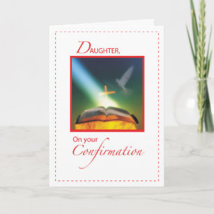 Daughter Confirmation Dove, Bible, Cross Card