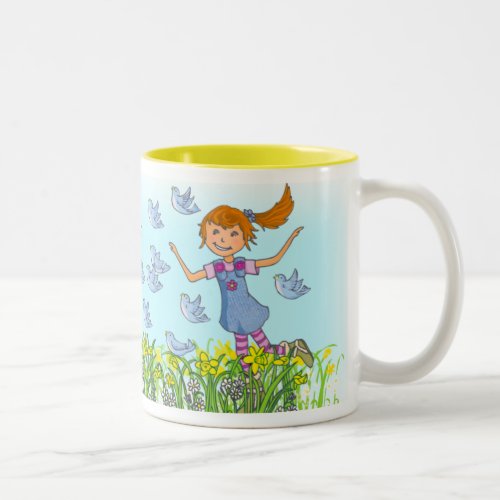 Daughter custom name spring time girls fun mug