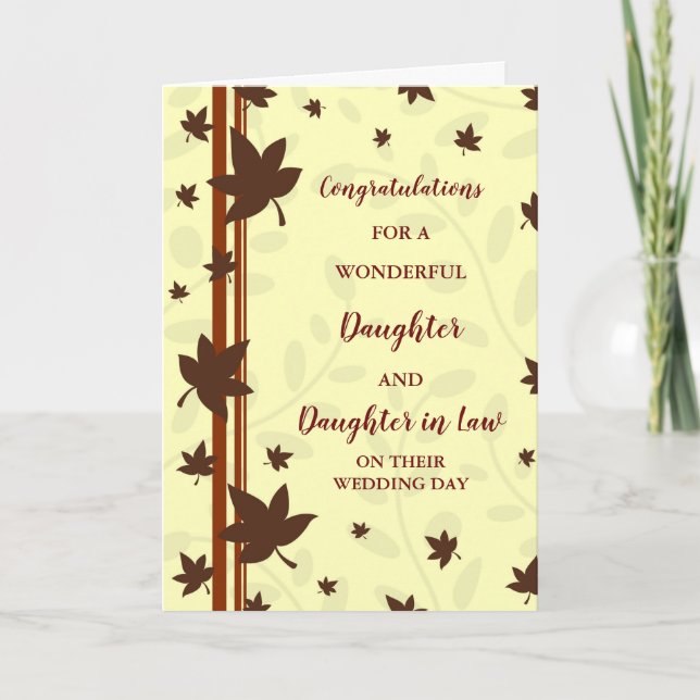 Daughter & Daughter in Law Congratulations Card (Front)