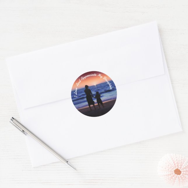 Daughter Day Classic Round Sticker (Envelope)