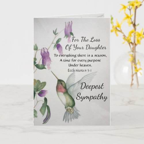 Daughter Everything There Is A Season Sympathy Card