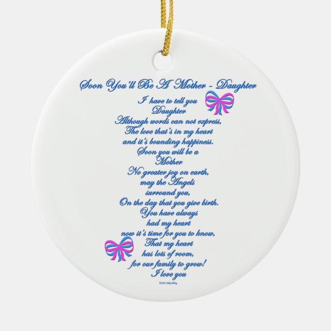 Daughter Expecting 1st Baby Ceramic Ornament (Front)