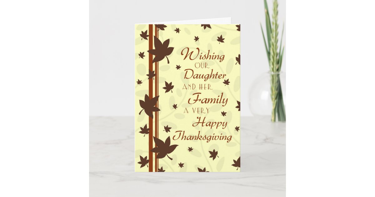 Daughter & Family Happy Thanksgiving Card | Zazzle.com