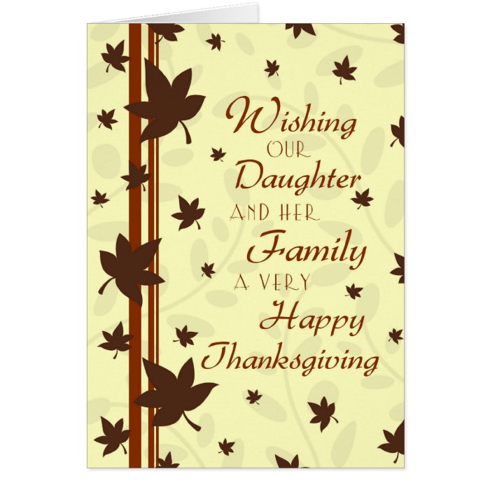 Daughter & Family Happy Thanksgiving Card