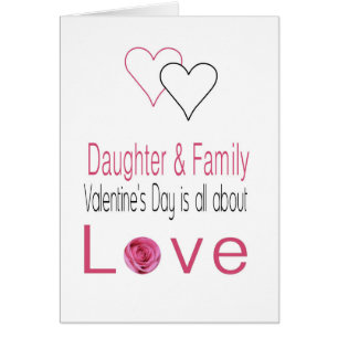Daughter & Family Happy Valentine's Day Roses Cards