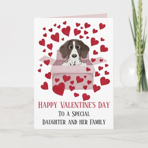 Daughter  Family  Puppy in Box Valentine Card
