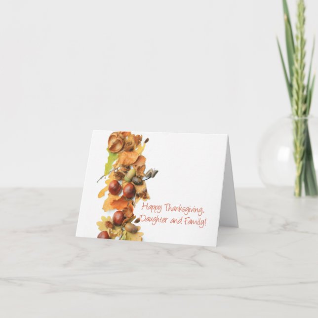 Daughter & Family  Thanksgiving Card (Front)