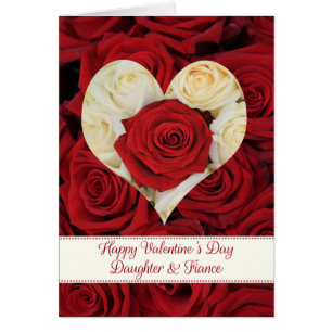 Daughter & Fiance  Happy Valentine's Day Roses Cards