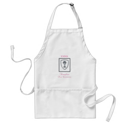 Daughter First Communion Silver Chalice Adult Apron