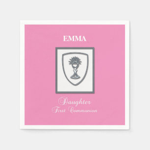 Daughter, First Communion Silver Chalice Paper Napkins