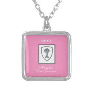 Daughter, First Communion Silver Chalice Plated Necklace