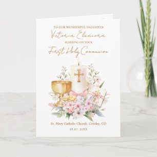Daughter First Holy Communion Chalice Candle Card