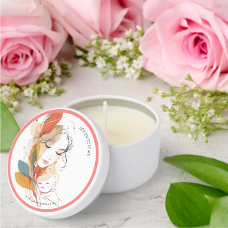 Daughter First Mothers Day Flat Card Mini Candle Favors