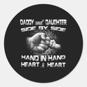 Daughter Fist Bump Matching Father's Day Best Dad Classic Round Sticker