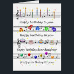 Daughter Funny Happy Birthday Song Sheet Music<br><div class="desc">A fun way to wish your daughter a happy birthday. This card has everything,  cake,  candles,  balloons,  presents,  and more cake! Sing a birthday song and wish a happy birthday with a funny birthday card.</div>