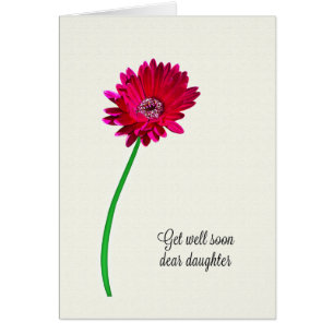 Daughter Get Well Soon Painted Flower Cards