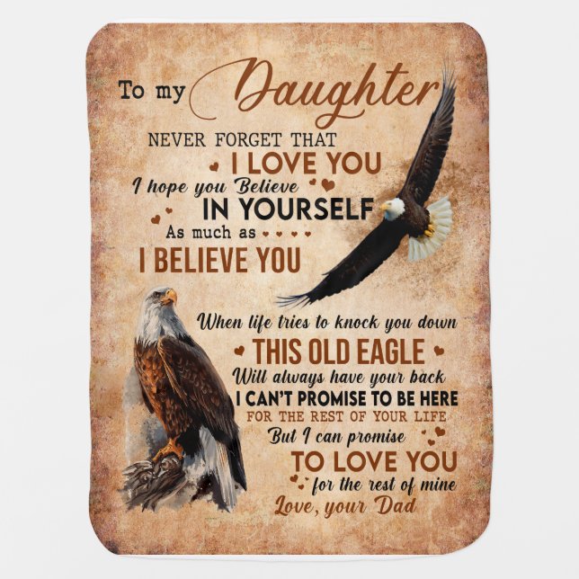 Daughter Gift | Letter To My Daughter From Dad Baby Blanket (Front)
