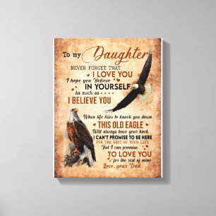 Daughter Gift Letter To My Daughter From Dad Canvas Print