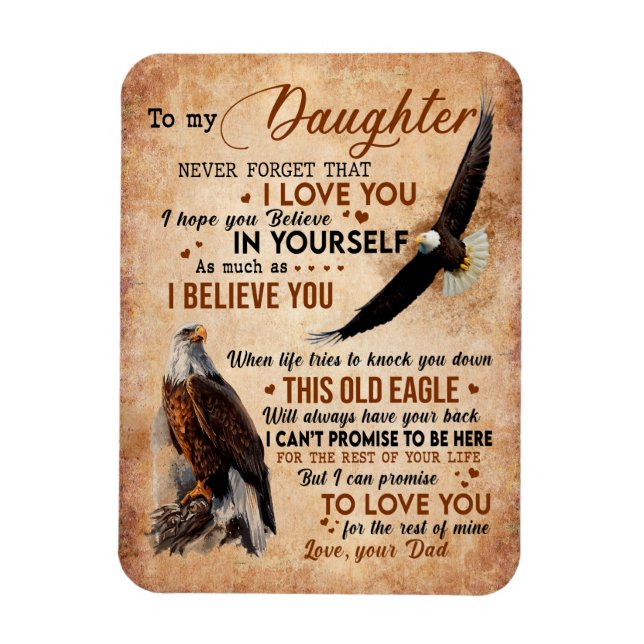 Daughter Gift | Letter To My Daughter From Dad Magnet (Vertical)