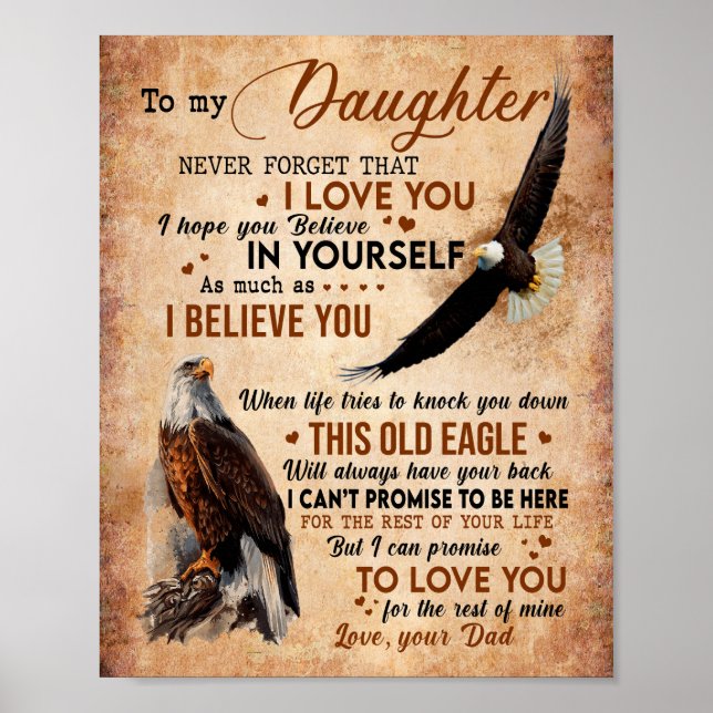 Daughter Gift | Letter To My Daughter From Dad Poster (Front)