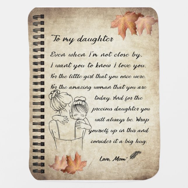 Daughter Gift | Letter To My Daughter From Mom Baby Blanket (Front)