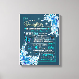 Daughter Gift   Letter To My Daughter From Mom Canvas Print