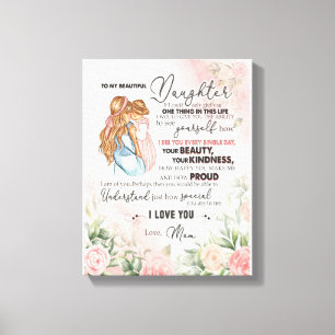 Daughter Gift Letter To My Daughter From Mom Canvas Print