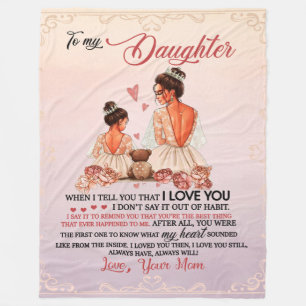 Daughter Gift Letter To My Daughter From Mom Fleece Blanket