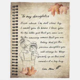 Daughter Gift   Letter To My Daughter From Mom Fleece Blanket