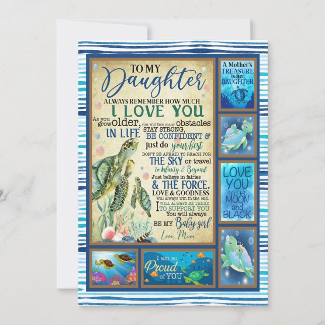Daughter Gift | Letter To My Daughter From Mom Holiday Card (Front)