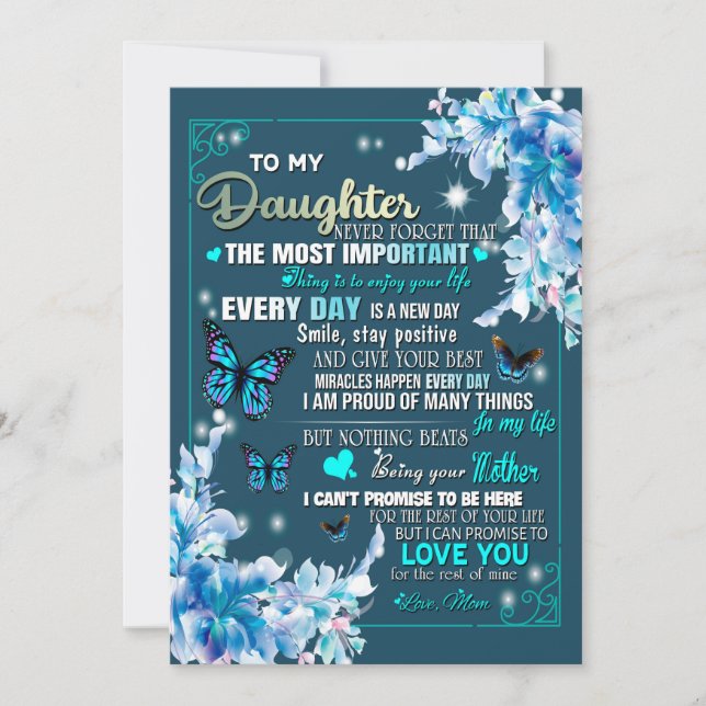 Daughter Gift | Letter To My Daughter From Mom Holiday Card (Front)