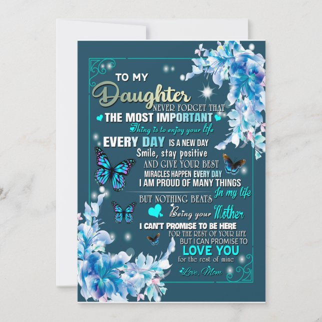 Daughter Gift | Letter To My Daughter From Mom Invitation (Front)