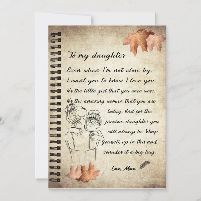 Daughter Gift | Letter To My Daughter From Mom Invitation (Front)