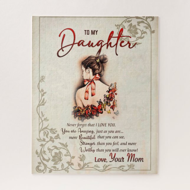 Daughter Gift | Letter To My Daughter From Mom Jigsaw Puzzle (Vertical)